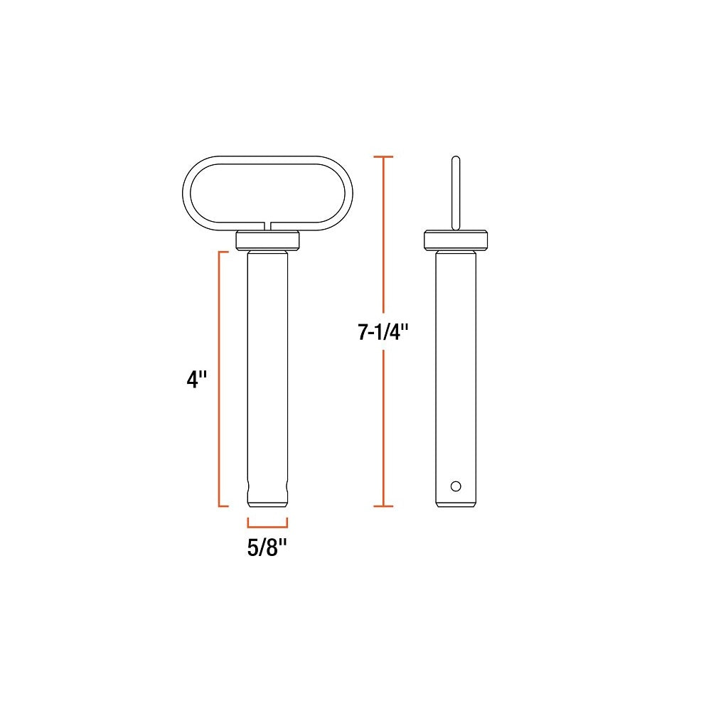 Curt 45804 Clevis Pin, Black, Carbide/Steel