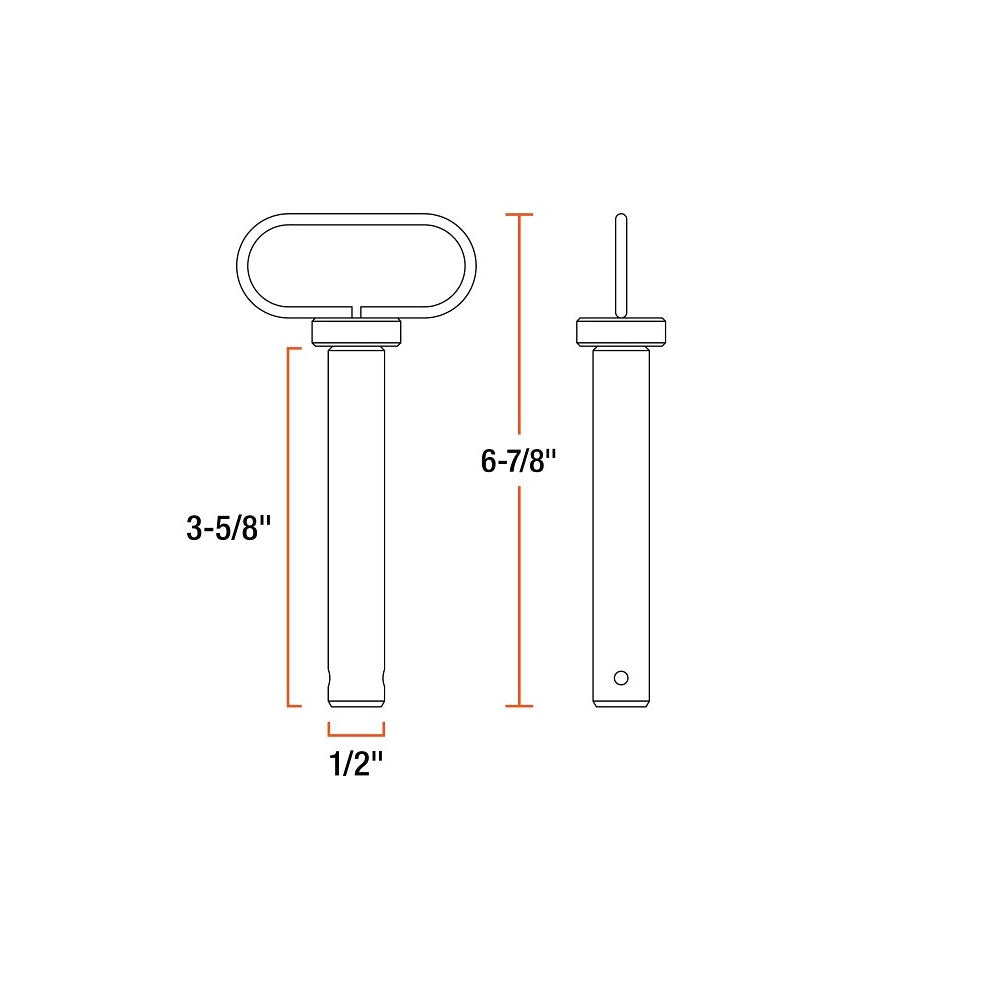 Curt 45805 Clevis Pin, Carbide/Steel, Powder-Coated