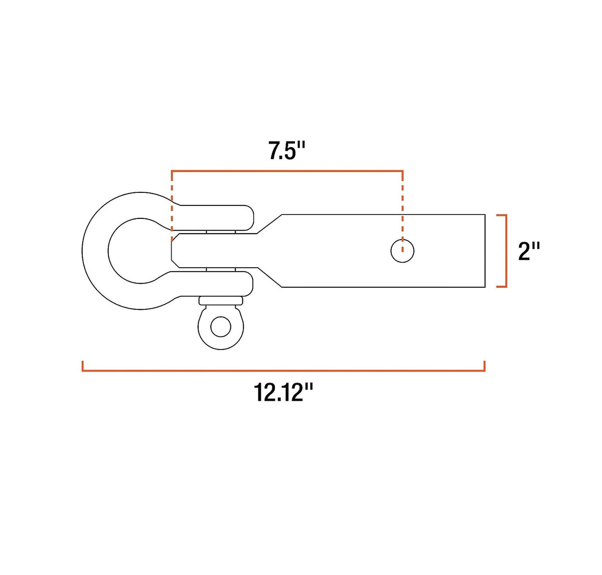 Curt 45832 D-Ring Shackle Mount, Steel