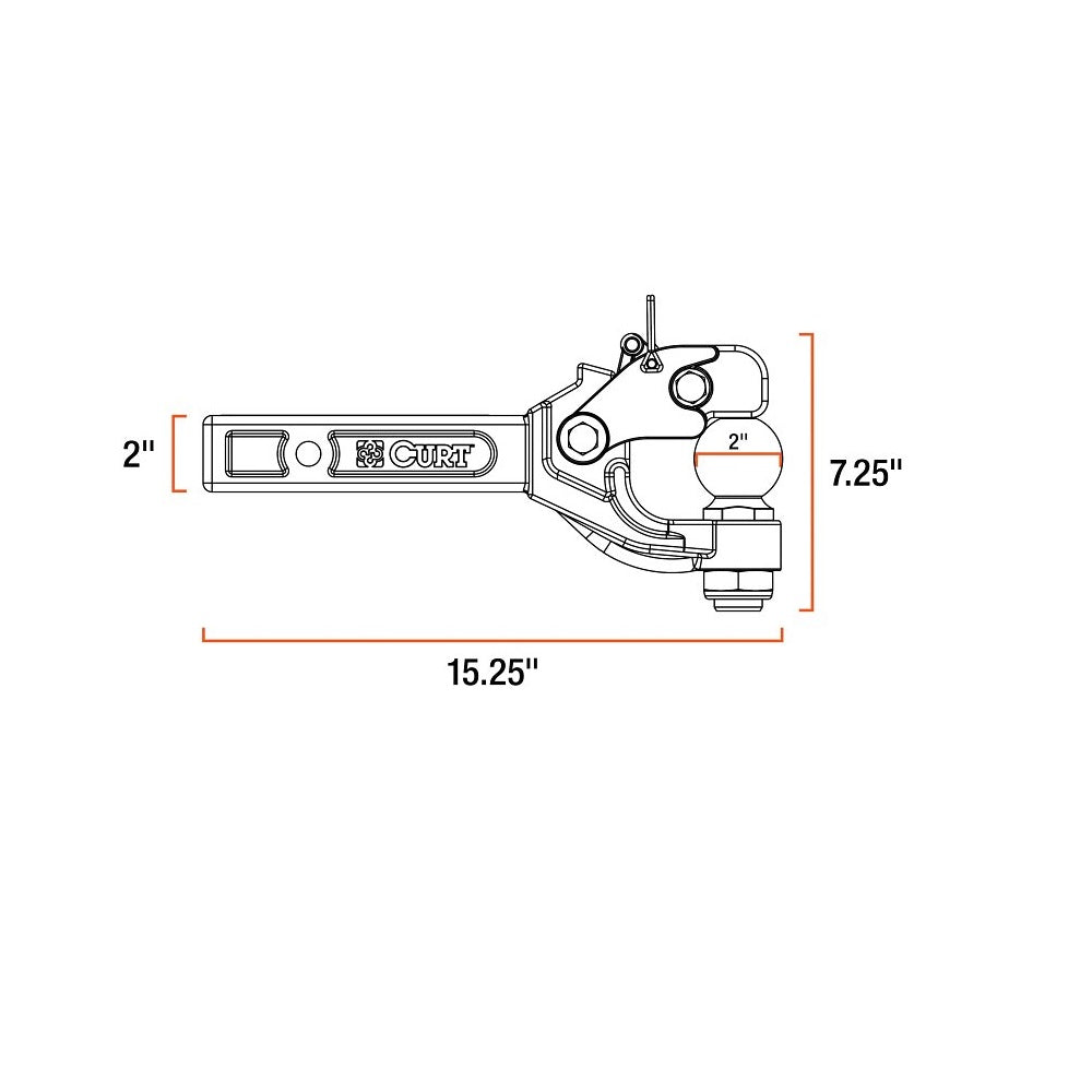 Curt 48007 Ball and Pintle Combination, Steel, Powder-Coated