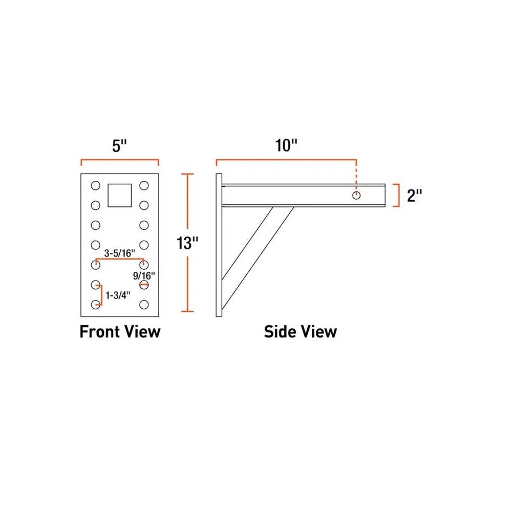 Curt 48341 Pintle Mounting Plate, Steel
