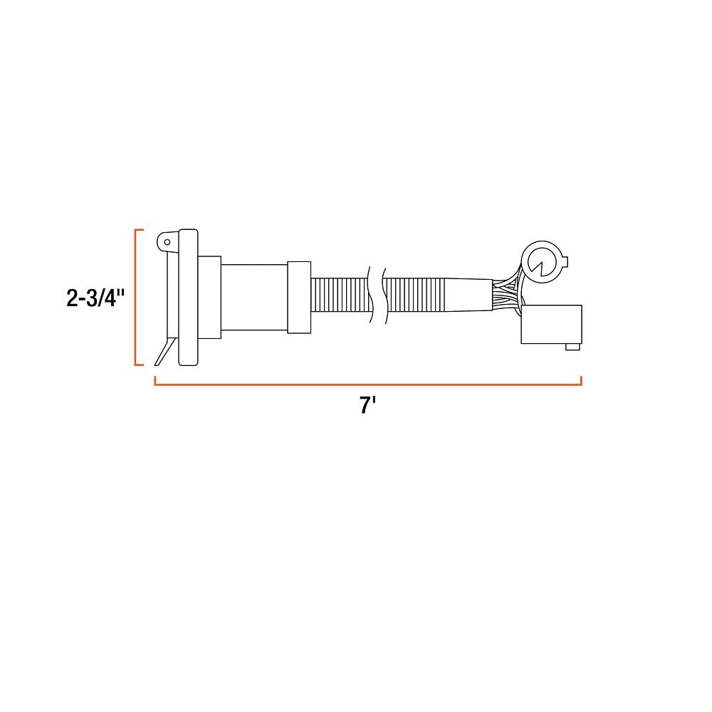 Curt 56070 Custom Wiring Harness Extension, 7 Feet
