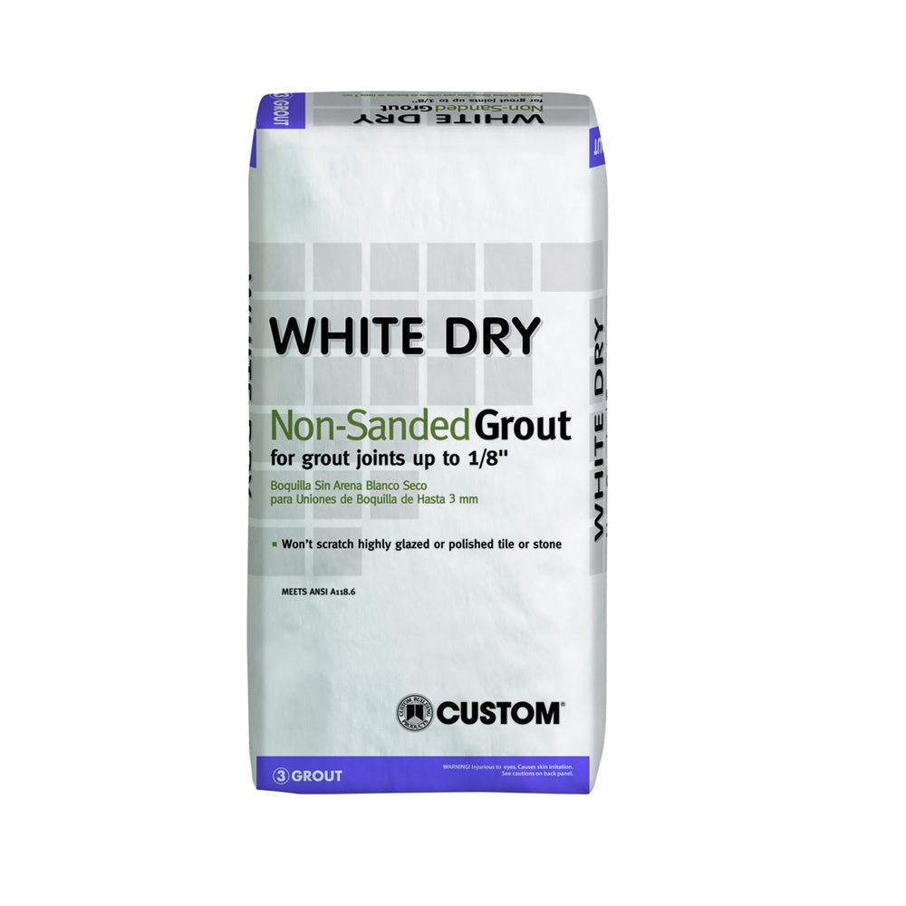 Custom Building Products WDG25 White Dry Grout, 25 Lbs, White