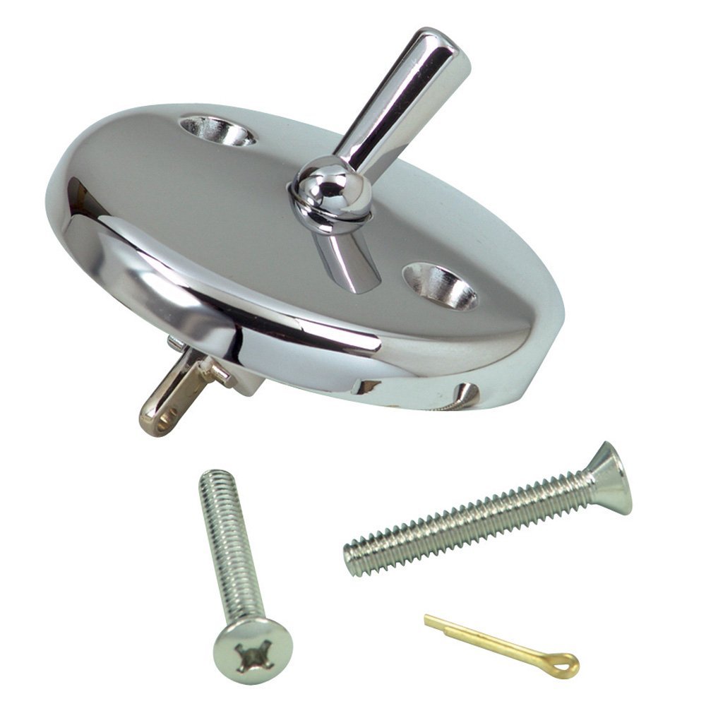 Danco 9D00080991 Round Bath Drain Overflow Plate With Lever, Chrome Plated