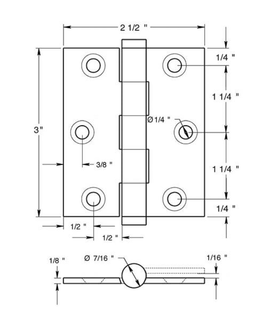 Deltana DSB3025U10B Screen Door Hinge, Oil Rubbed Bronze, 3" x 2-1/2"