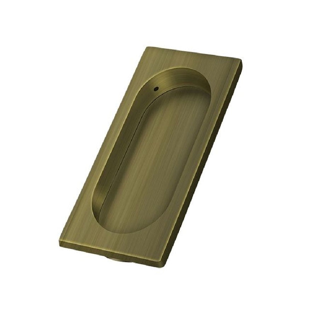 Deltana FP4134U5 Pocket & Sliding Door Flush Pull, Large, Antique Brass