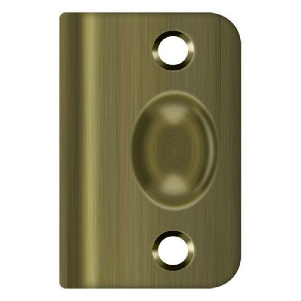 Deltana SPB349U5 Strike Plate For Ball Catch And Roller Catch, Antique Brass