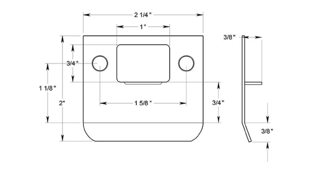 Deltana SPE200U26D Extended Lip Strike Plate, Satin Chrome, 2"