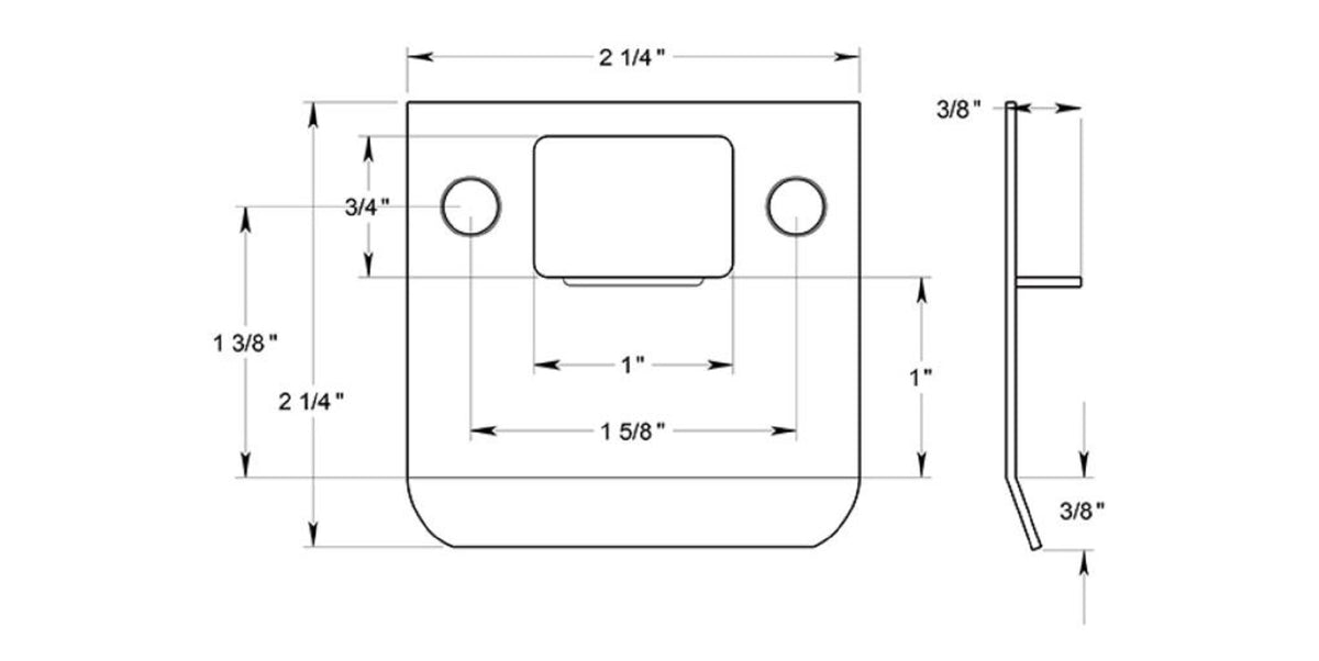 Deltana SPE225U10B Extended Lip Strike Plate, Oil Rubbed Bronze, 2-1/4"