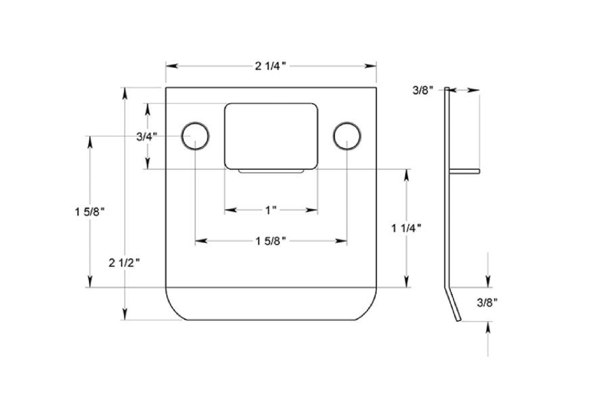 Deltana SPE250U15 Extended Lip Strike Plate, Satin Nickel, 2-1/2"