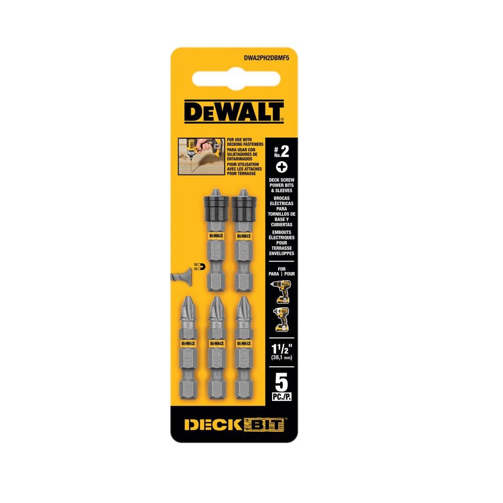 DeWalt DWA2PH2DBMF5 Max Fit Phillips Screwdriver Bit Set, #2 x 1.5 Inch