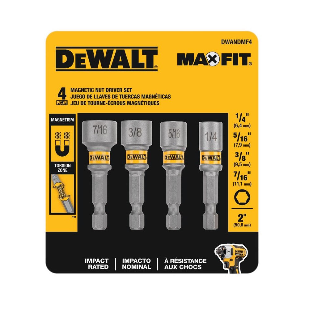 DeWalt DWANDMF4 Maxfit Nut Driver Set, 2 Inch