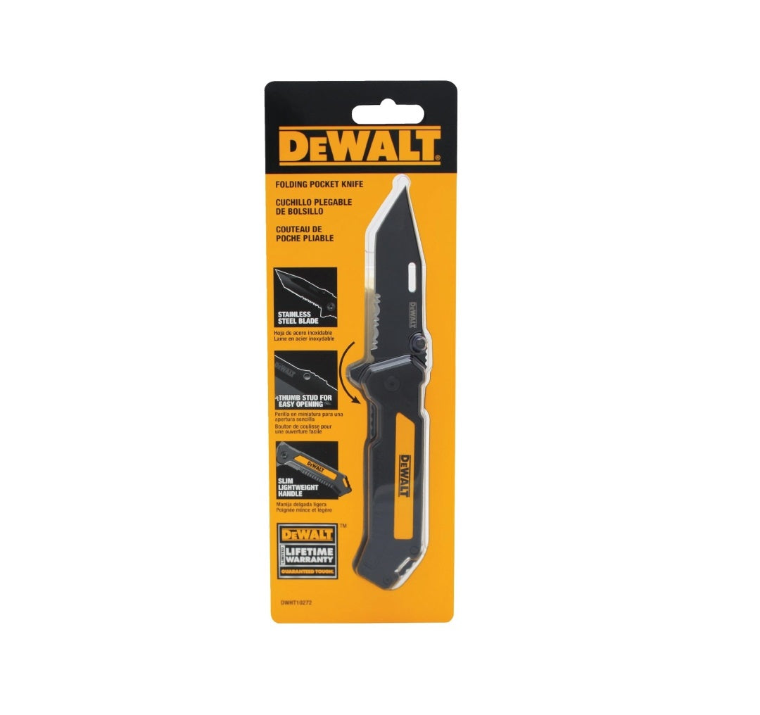 DeWalt DWHT10272 Folding Pocket Knife, Steel, 10"