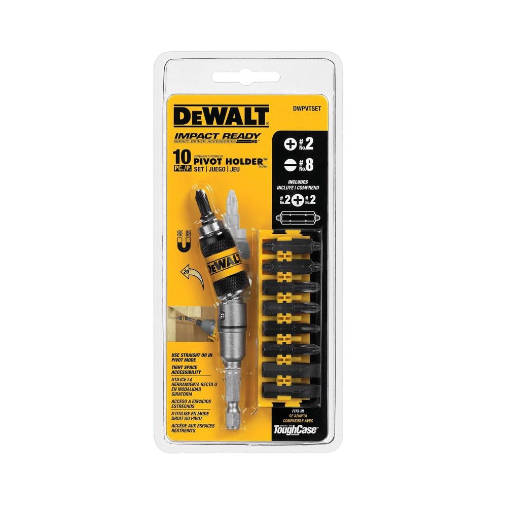 DeWalt DWPVTSET Impact Ready Pivot Holder Set with Bit Bar, Steel