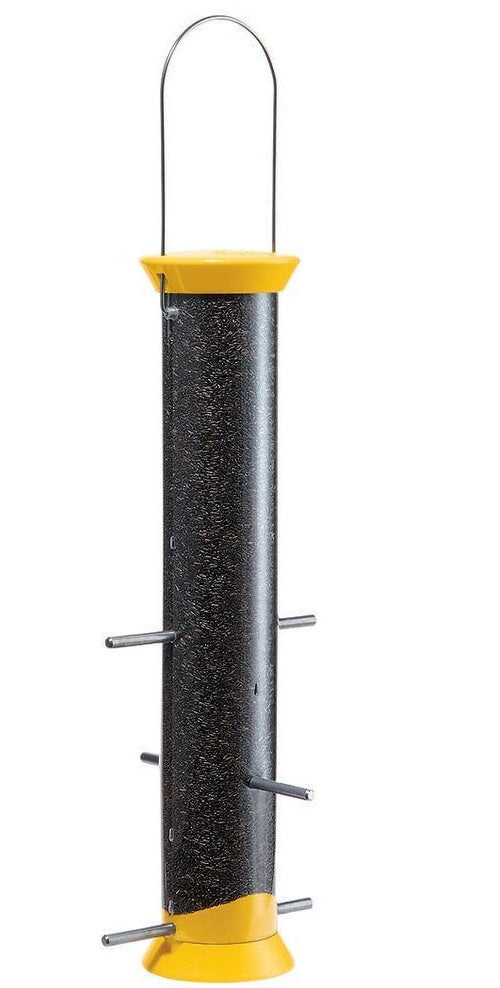 Droll Yankees CJTHM15Y New Generation 6 Port Finch Flocker Nyjer Bird Feeder, Yellow