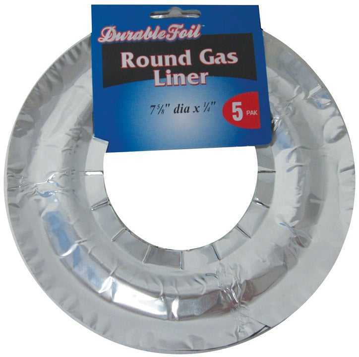 Durable Foil D60050 Round Gas Burner Liner, Aluminum, 7-5/8" x 1/4"