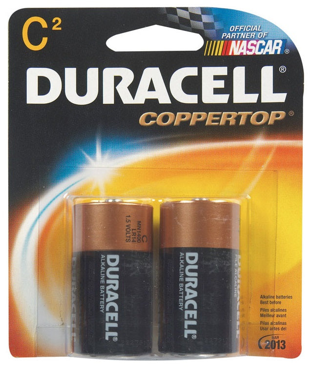 Duracell MN1400B2Z Coppertop C Alkaline Batteries,1.5 Volts, 2/Pack