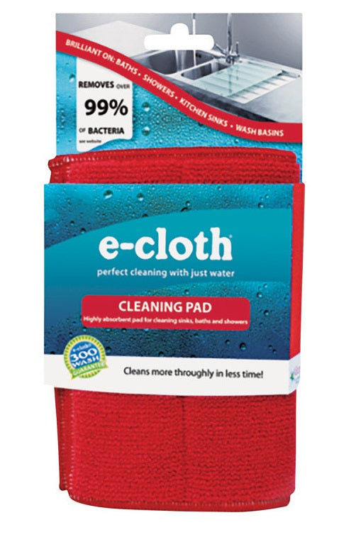 E-Cloth 10627 Bathroom Cleaning Cloth, 6.5” x 9”, Red
