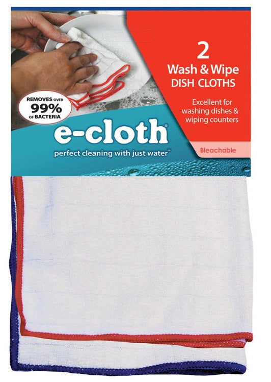 E-Cloth 10644 Wash and Wipe Kitchen Cleaning Cloth, 12.5" x 12.5", Pack of 2