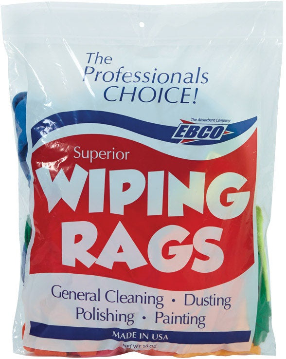 EBCO 26-1 Superior Wiping Rags, Multicolored, 1 lb