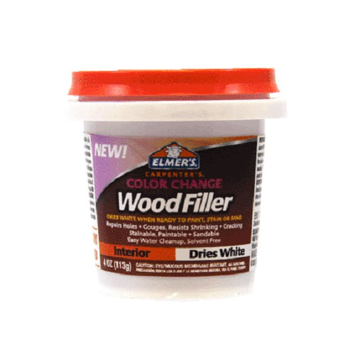 Elmer's E915 Carpenter'S Color Change Wood Filler, 4 Oz, White