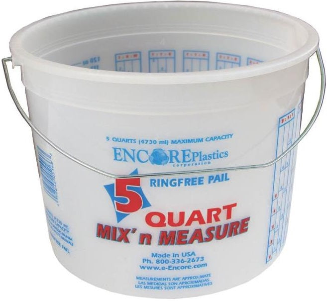 Encore Plastics 05166 Mix 'N Measure Ringfree Pail, 5-Quart