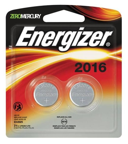 Energizer 2016BP-2 Lithium Button Cell Battery, 3 V