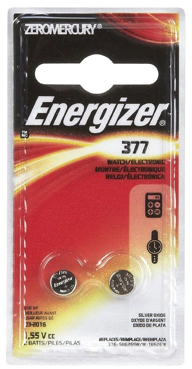 Energizer 377BPZ-2 Watch/Electronic Battery, 377, 1.5 volts, 2 Battery