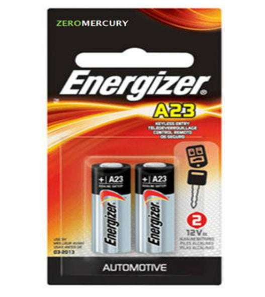 Energizer A23BPZ-2 Photo Electronic Battery, Alkaline, 12 Volt, 2/Pk