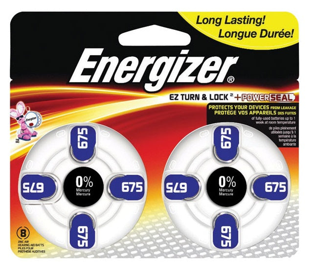 Energizer AZ675DP-8 Hearing Aid Battery, 675, 1.4 volts, 8