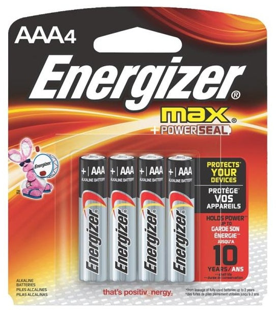Energizer E92BP-4 Alakline Battery, AAA, 1.5 Volt