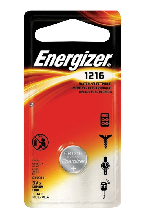 Energizer ECR1216BP Watch And Electronic Battery, 3 Volts