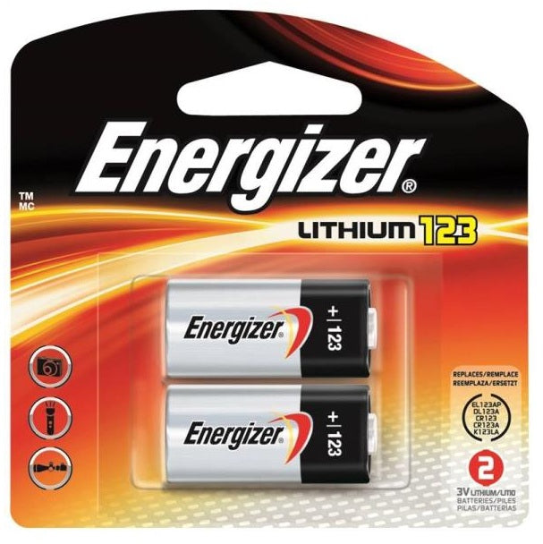 Energizer EL123AP Cylindrical Lithium Battery, 3 V, 123A