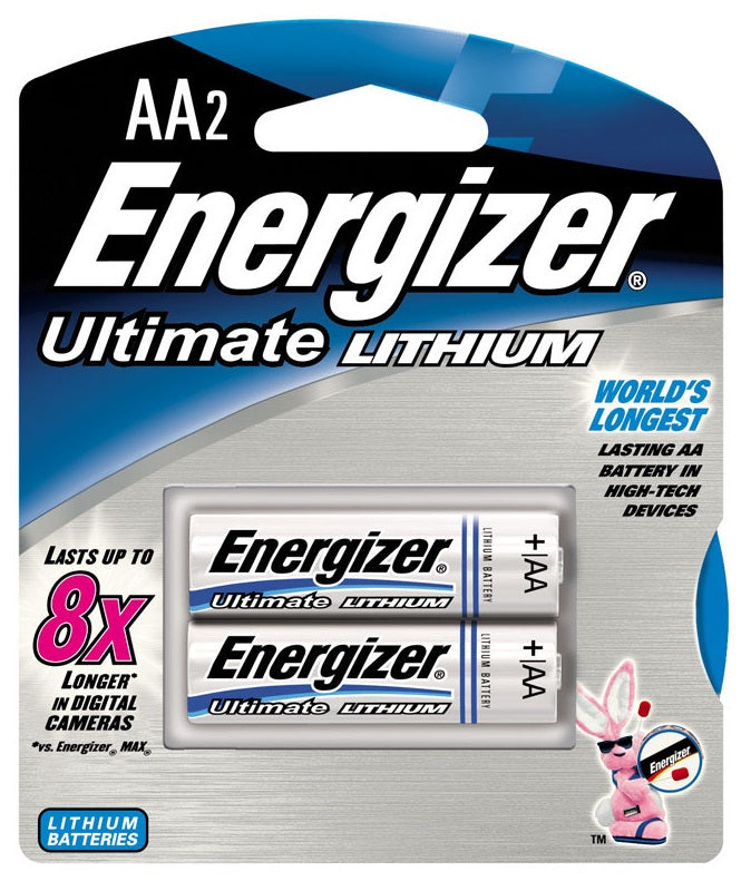 Energizer L91BP-2 Ultimate Lithium Battery, AA