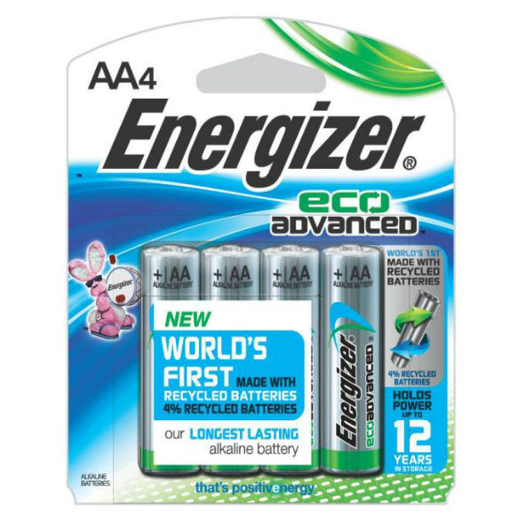 Energizer XR91BP-4 EcoAdvanced AA Alkaline Batteries, Pack of 4