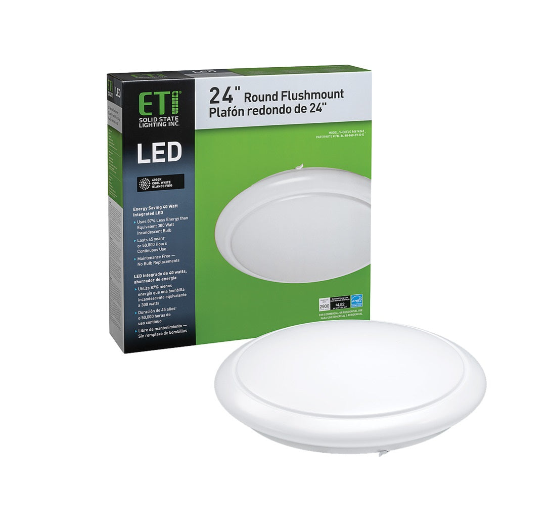 ETI 54614142 Round Flushmount Light Fixture, 40 Watt, 2900 Lumens