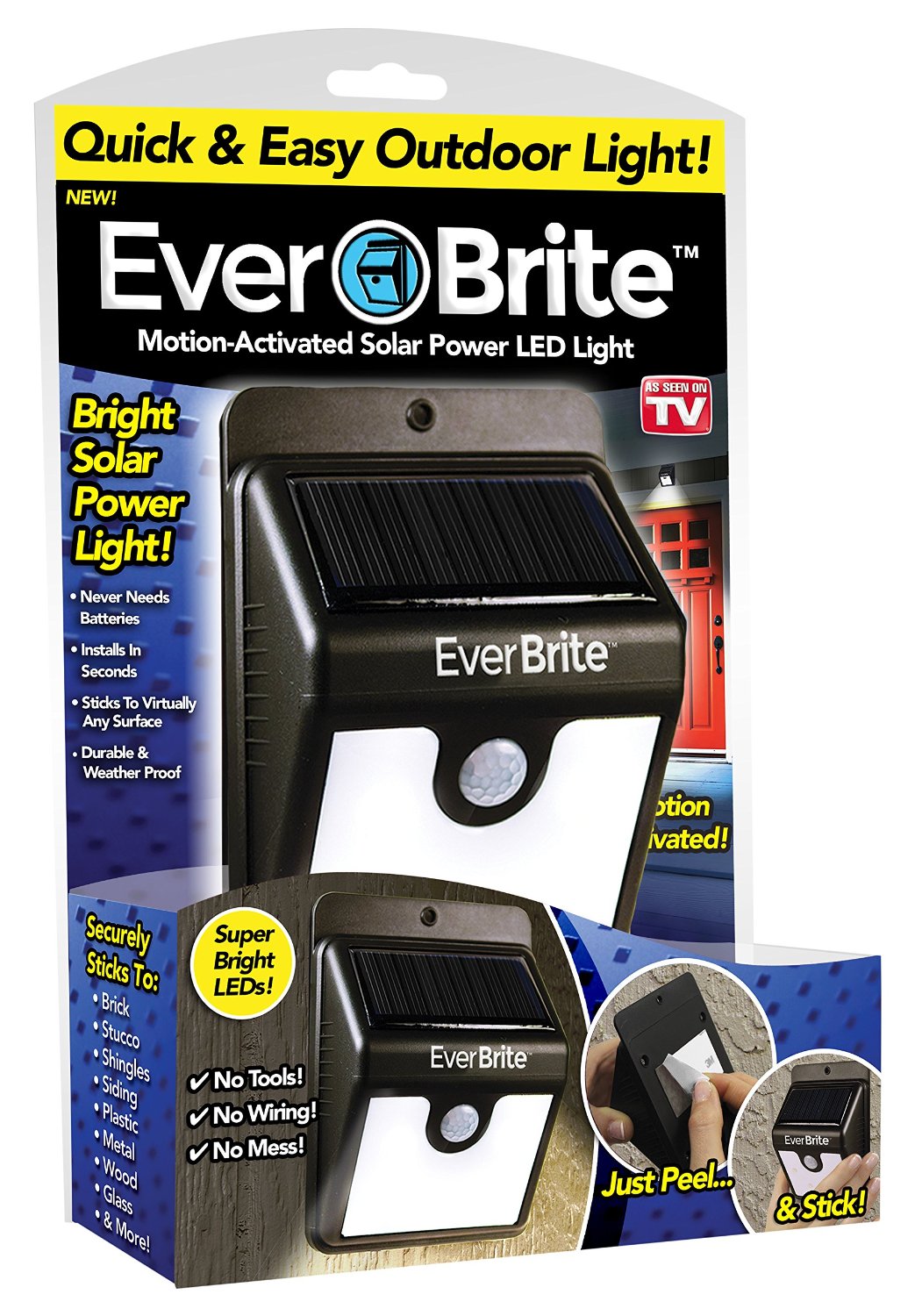 Ever Brite BRITE-MC12/4 Motion Activated LED Solar Light, Black