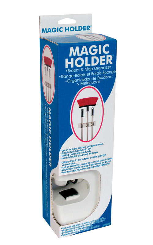 Evriholder Products MH3-W Magic Holder Broom & Mop Organizer
