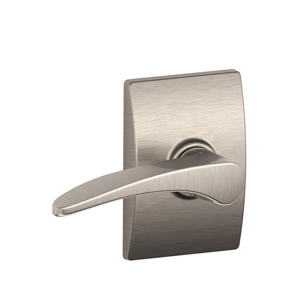 Schlage F10 MNH 619 CEN Century Collection Manhattan Passage Lever, Satin Nickel, Zinc