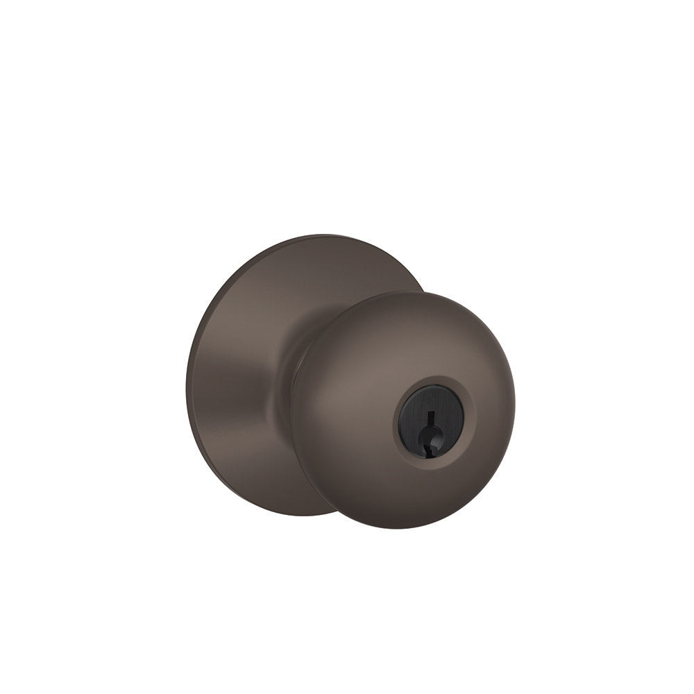 Schlage F80 PLY 613 Plymouth Storeroom Door Knob Set, Oil Rubbed Bronze, Zinc