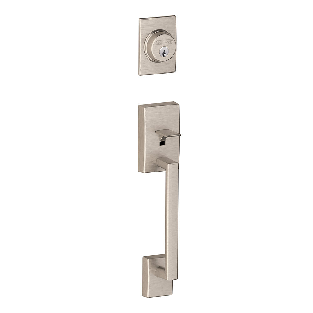 Schlage F92 CEN 619 Century Dummy Exterior Handleset, Satin Nickel
