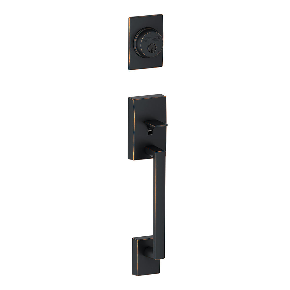 Schlage F92 CEN 716 Century Dummy Exterior Handleset, Aged Bronze