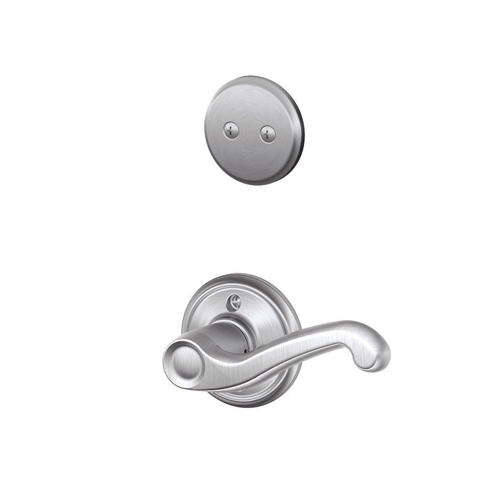Schlage F94 FLA LH 626 Flair Lever Left Handed Dummy Interior Pack, Satin Chrome, Zinc