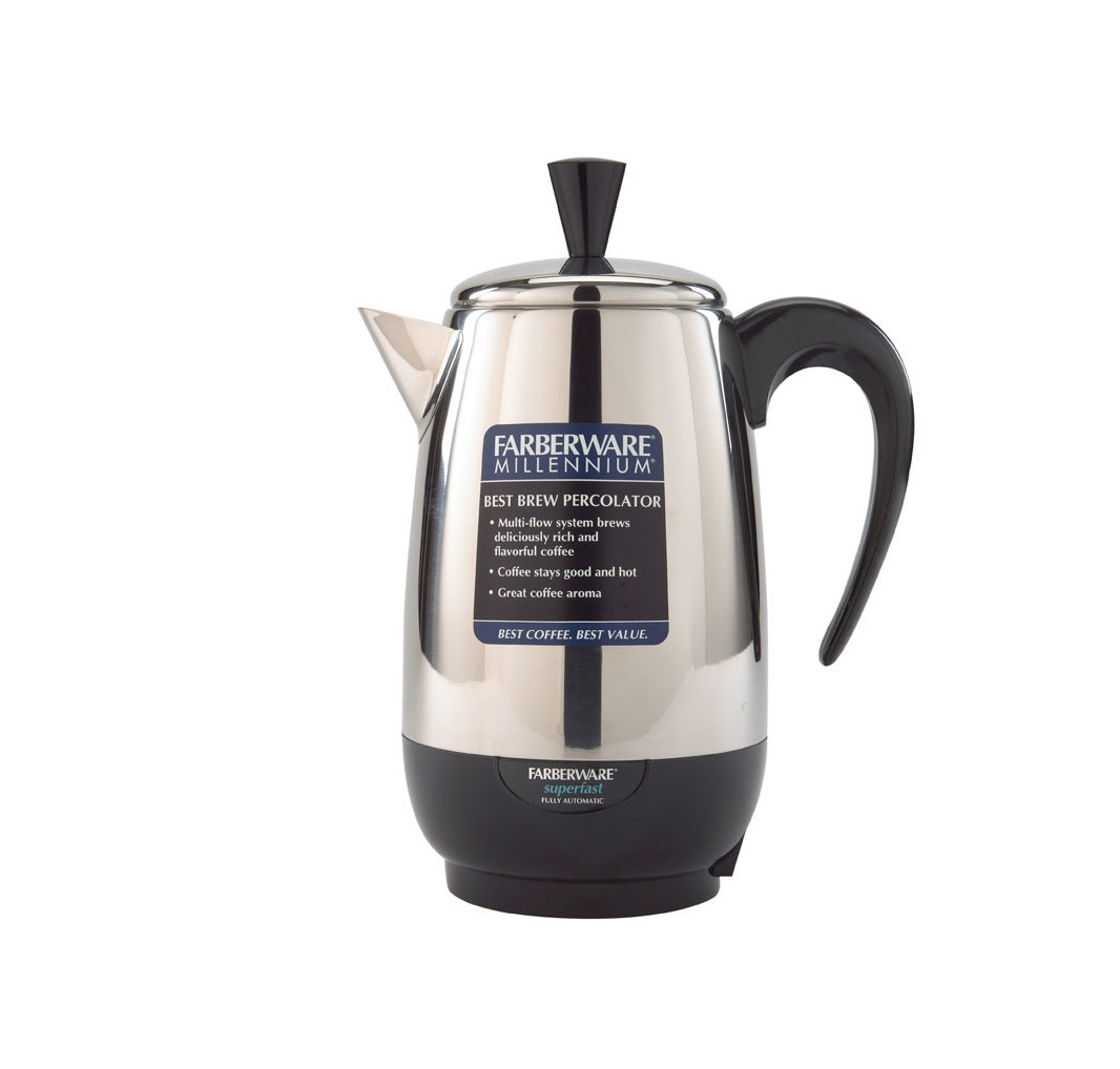 Farberware FCP412 Stainless Steel 12 Cup Percolator, 1000 Watts