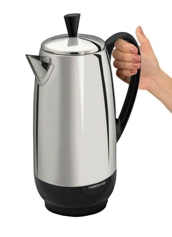 2-12 Cup* Electric Percolator, Stainless Steel, FCP412