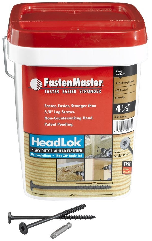 FastenMaster HeadLOK Flat Wood Screws, 4-1/2
