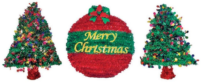 FC Young ACE-DSP Tinsel Wreath/Tree Silhouette, 18", Multicolored