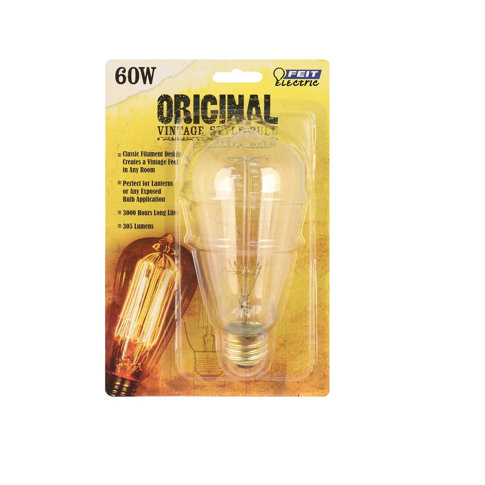 Feit Electric 60ST19 The Original Vintage Incandescent Bulb, 60 Watts