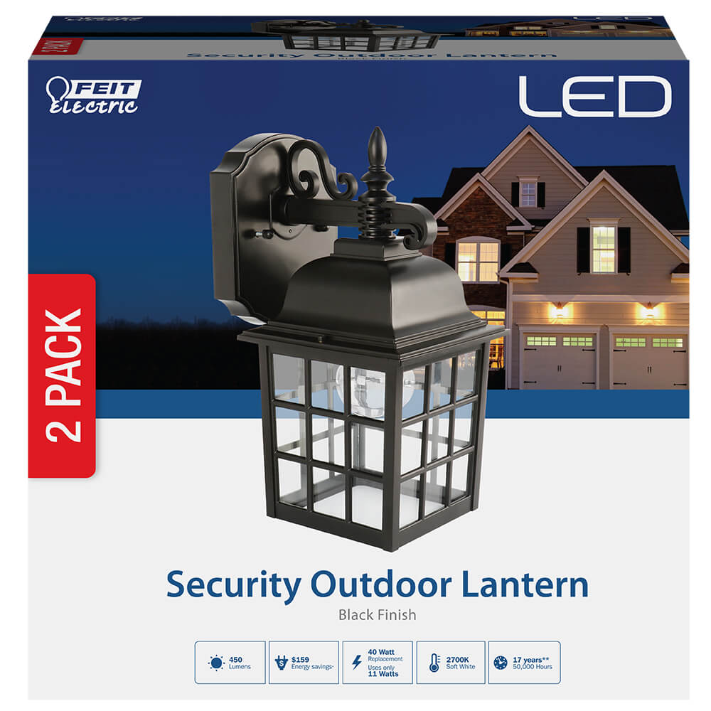 FEIT Electric 73897 Security Outdoor Lantern, 450 Lumen 2700K
