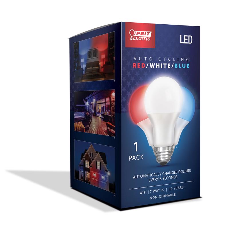 Feit Electric A19/RBW/LED/36 A19 Auto Cycling LED Bulb, 2 W